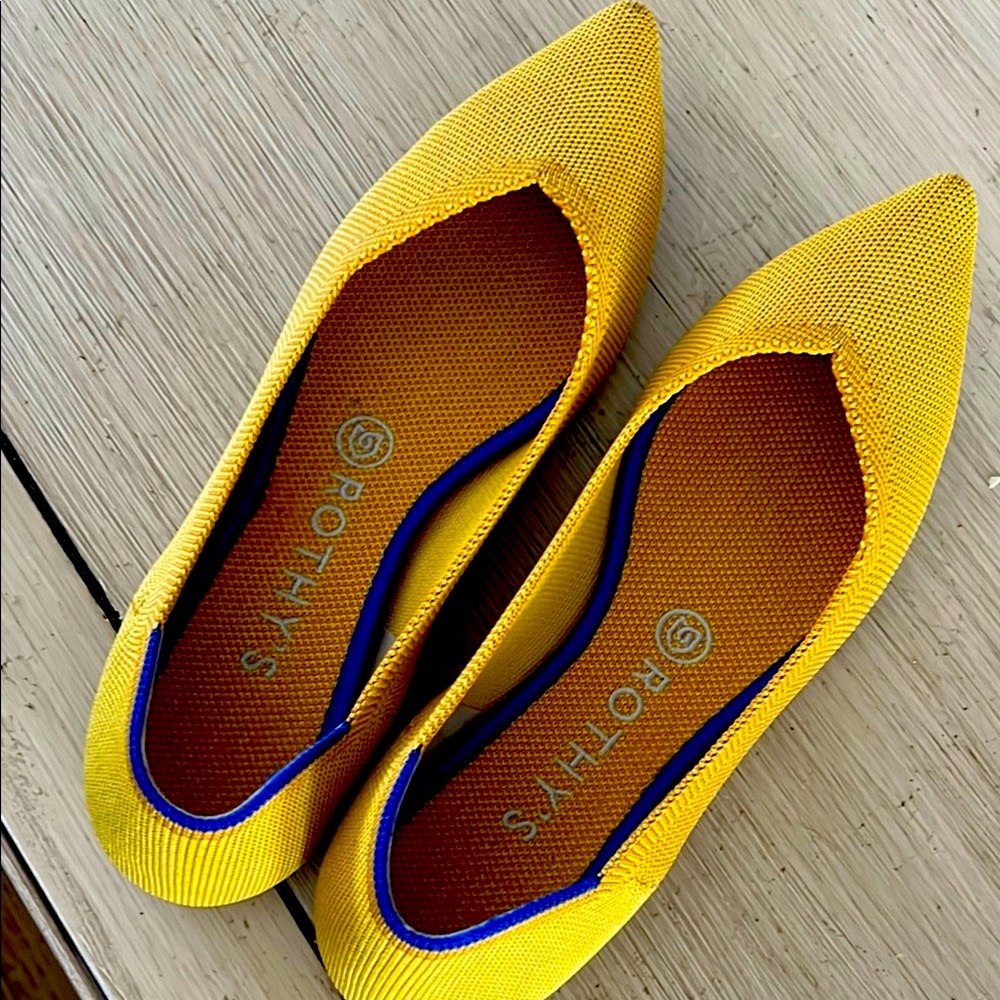 Rothy's Yellow Flats Elegant Pointed Toe